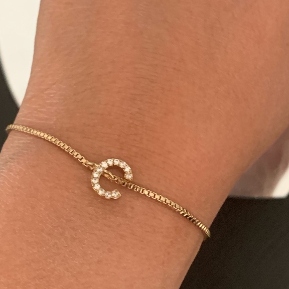 Letter C Express Bracelet with Sliding Adjustable Clasp - Picture 1 of 4